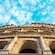An exterior façade of the Colosseum in Rome, Italy